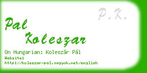 pal koleszar business card